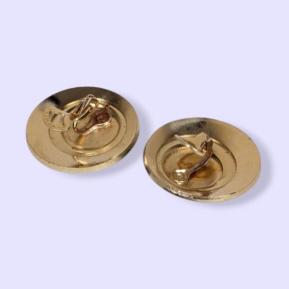 (2/$20) V. Metal Blue Ring Clip On Earrings - Picture 4 of 6